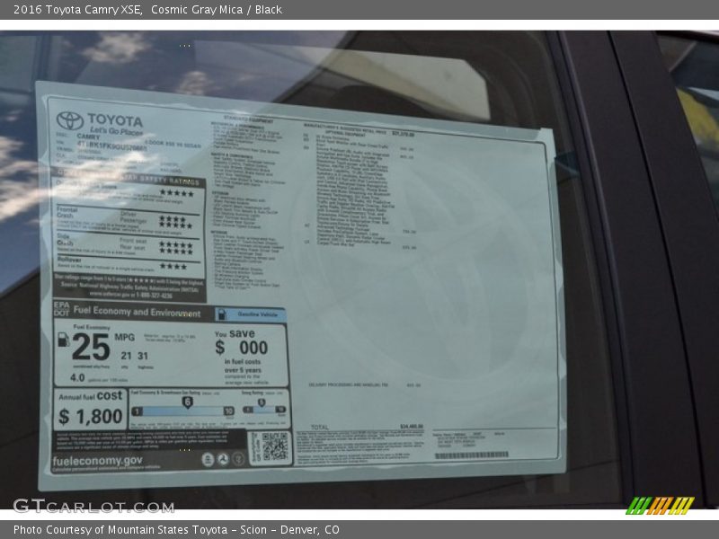 Cosmic Gray Mica / Black 2016 Toyota Camry XSE