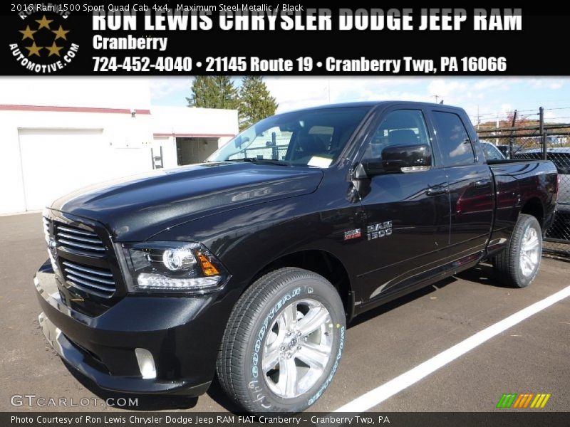 Maximum Steel Metallic / Black 2016 Ram 1500 Sport Quad Cab 4x4