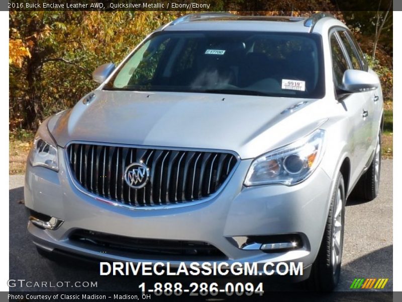 Quicksilver Metallic / Ebony/Ebony 2016 Buick Enclave Leather AWD