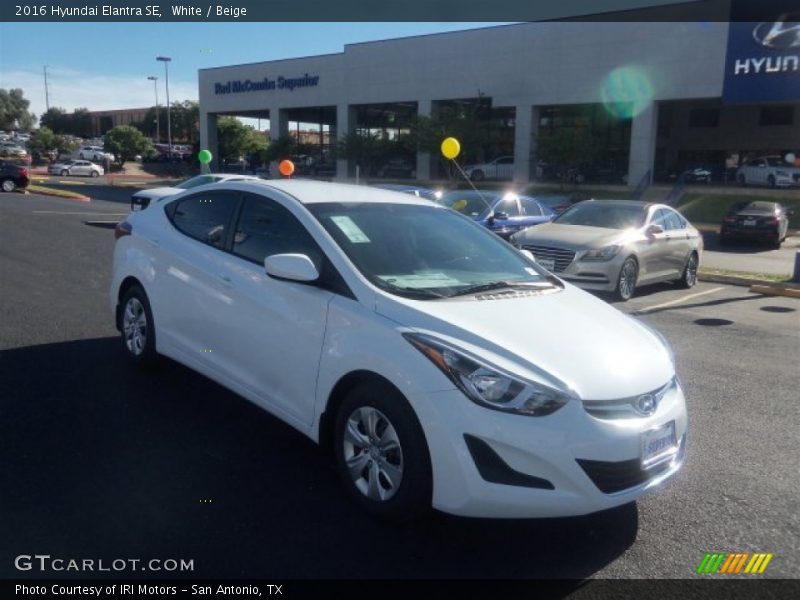 White / Beige 2016 Hyundai Elantra SE