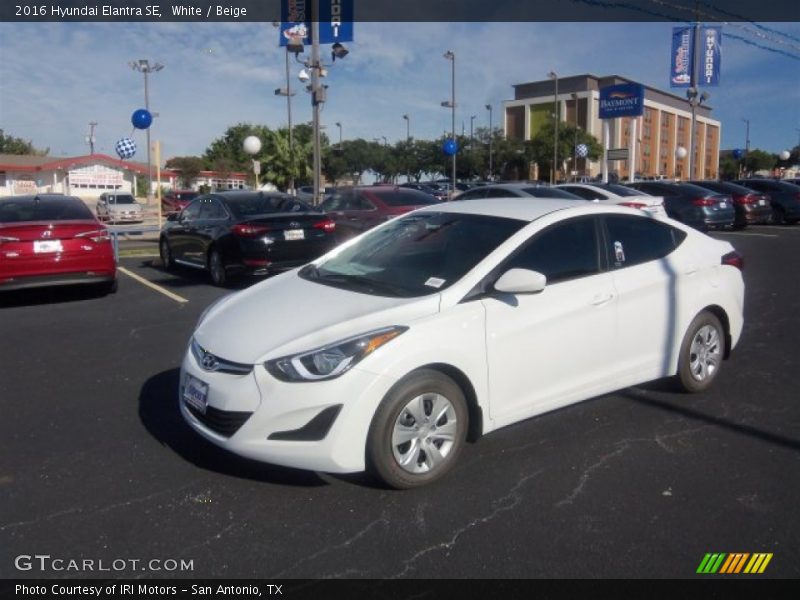 White / Beige 2016 Hyundai Elantra SE