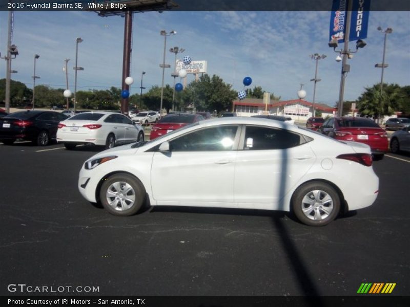 White / Beige 2016 Hyundai Elantra SE