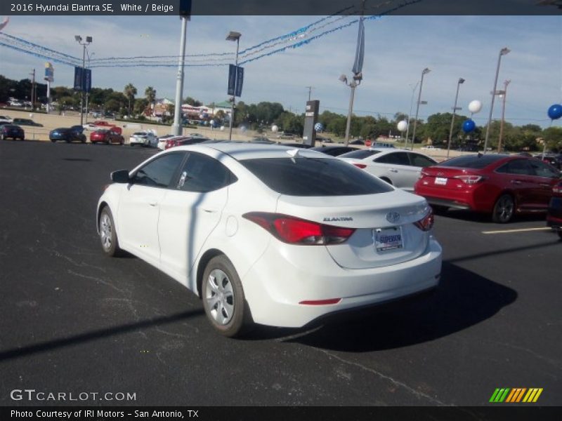White / Beige 2016 Hyundai Elantra SE