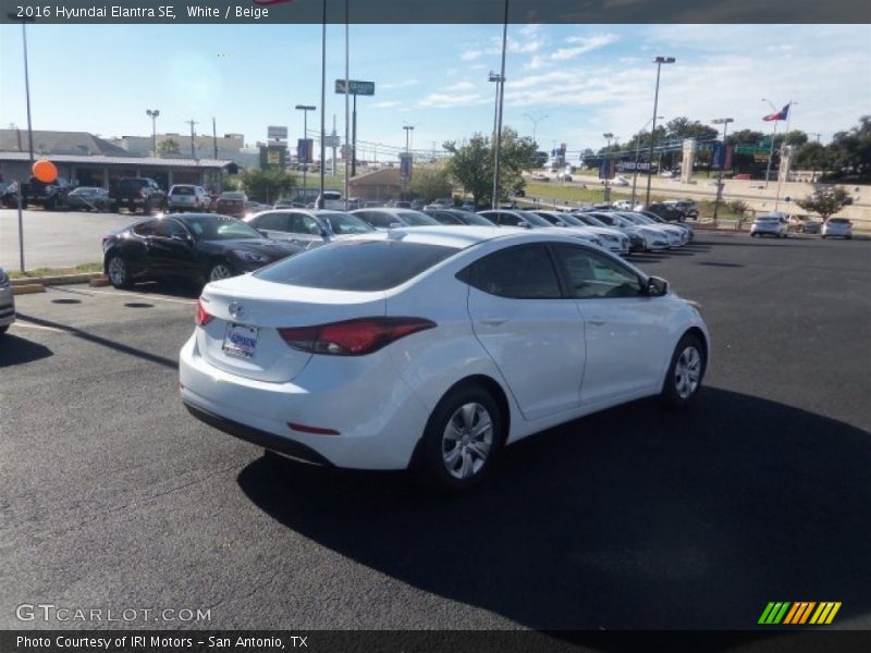White / Beige 2016 Hyundai Elantra SE