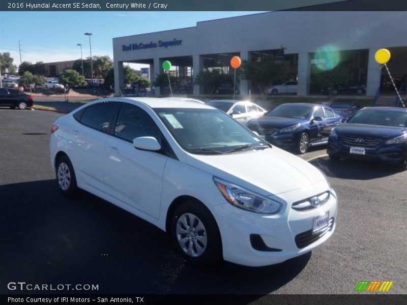 Century White / Gray 2016 Hyundai Accent SE Sedan