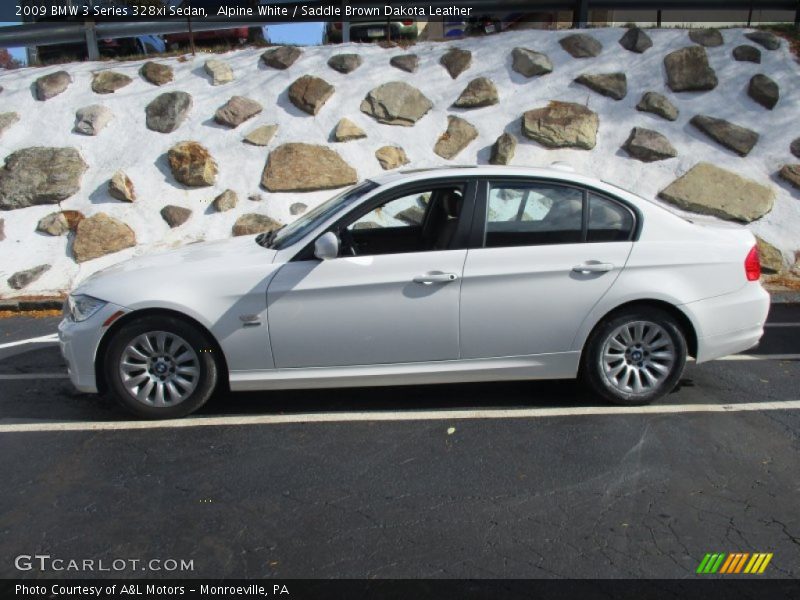 Alpine White / Saddle Brown Dakota Leather 2009 BMW 3 Series 328xi Sedan