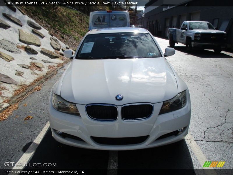 Alpine White / Saddle Brown Dakota Leather 2009 BMW 3 Series 328xi Sedan