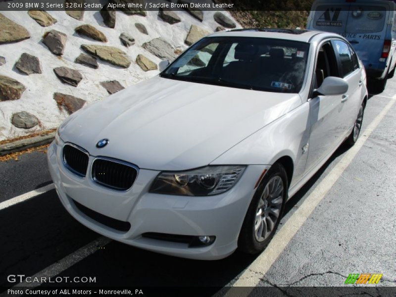 Alpine White / Saddle Brown Dakota Leather 2009 BMW 3 Series 328xi Sedan