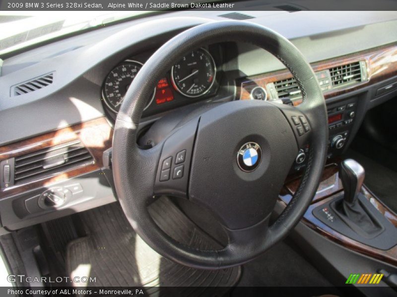 Alpine White / Saddle Brown Dakota Leather 2009 BMW 3 Series 328xi Sedan