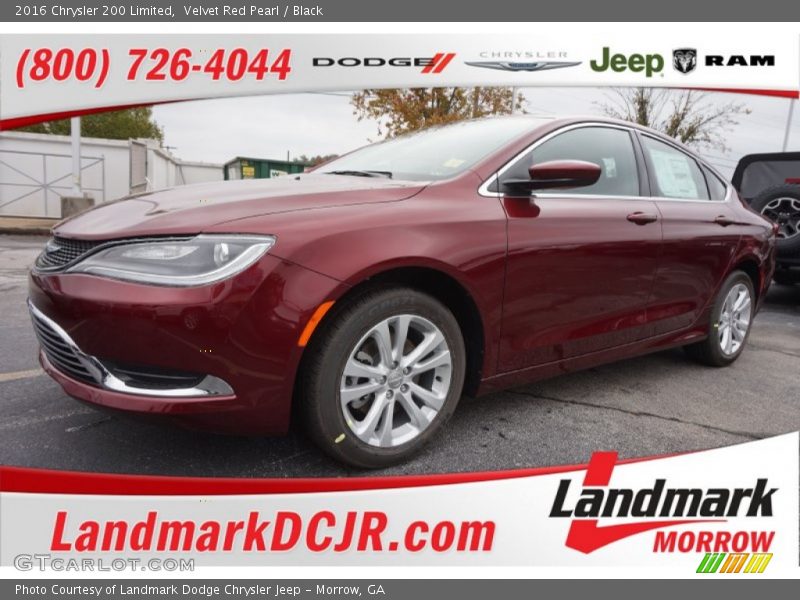 Velvet Red Pearl / Black 2016 Chrysler 200 Limited