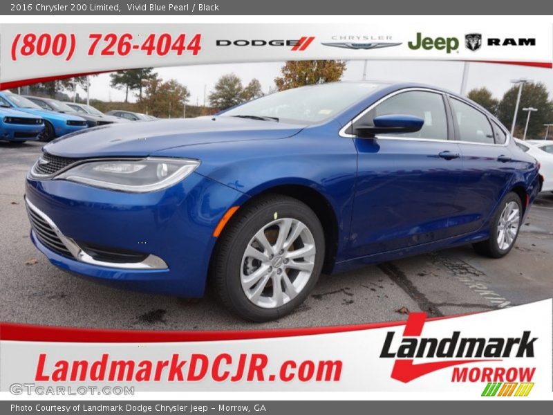 Vivid Blue Pearl / Black 2016 Chrysler 200 Limited