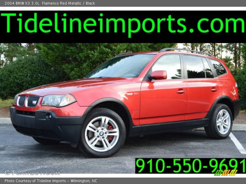 Flamenco Red Metallic / Black 2004 BMW X3 3.0i