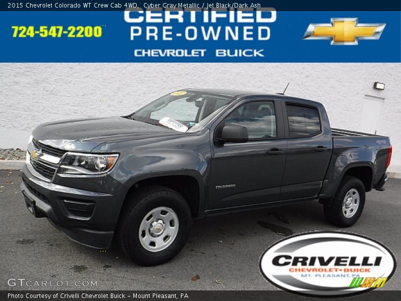 Cyber Gray Metallic / Jet Black/Dark Ash 2015 Chevrolet Colorado WT Crew Cab 4WD