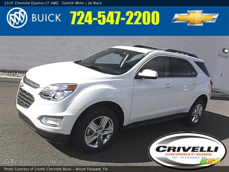Summit White / Jet Black 2016 Chevrolet Equinox LT AWD