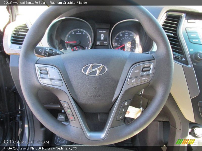 Platinum Graphite / Beige 2016 Hyundai Santa Fe Sport