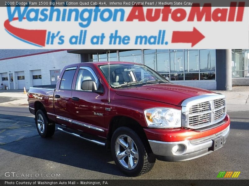 Inferno Red Crystal Pearl / Medium Slate Gray 2008 Dodge Ram 1500 Big Horn Edition Quad Cab 4x4