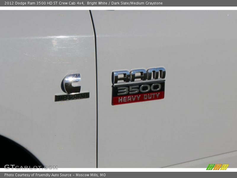 Bright White / Dark Slate/Medium Graystone 2012 Dodge Ram 3500 HD ST Crew Cab 4x4