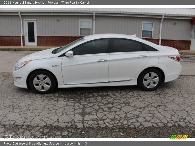 Porcelain White Pearl / Camel 2012 Hyundai Sonata Hybrid