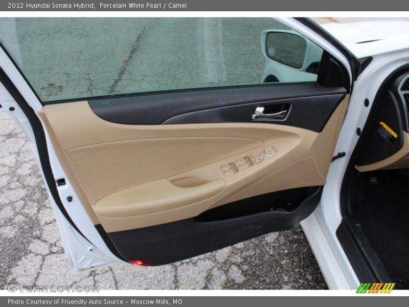 Porcelain White Pearl / Camel 2012 Hyundai Sonata Hybrid