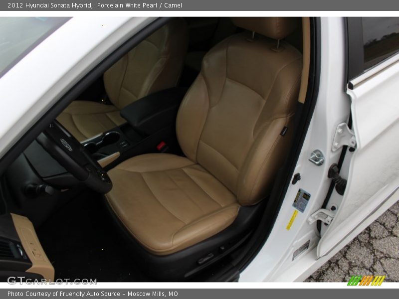 Porcelain White Pearl / Camel 2012 Hyundai Sonata Hybrid