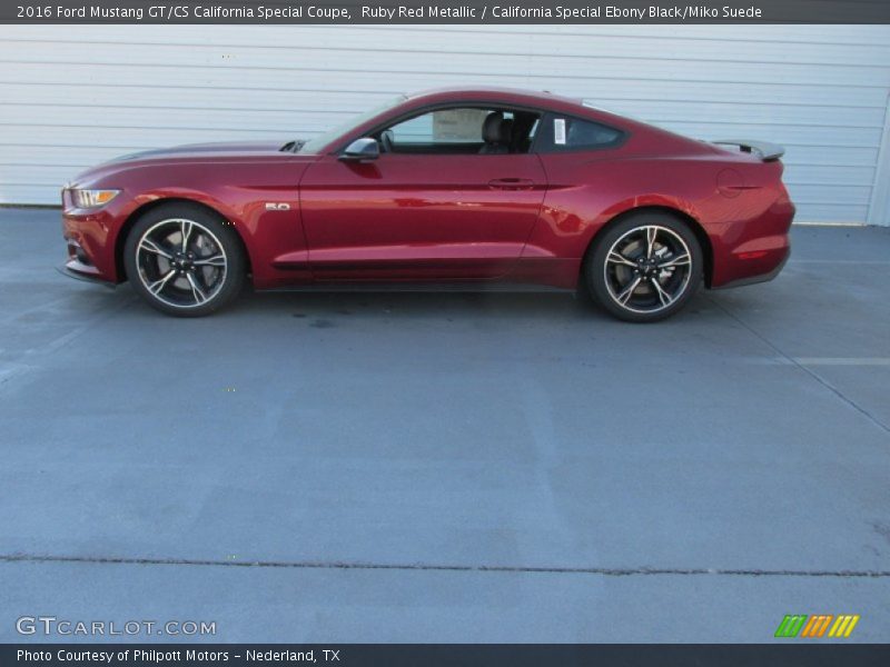 Ruby Red Metallic / California Special Ebony Black/Miko Suede 2016 Ford Mustang GT/CS California Special Coupe