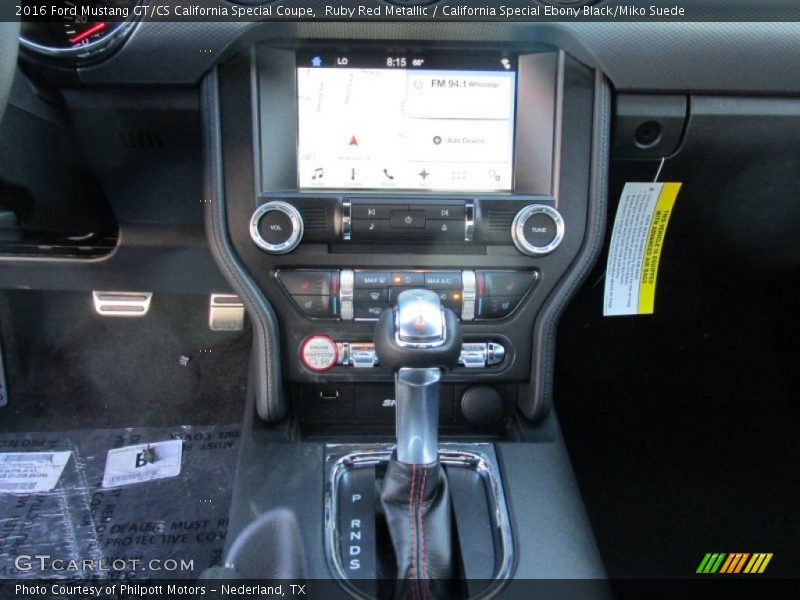 Ruby Red Metallic / California Special Ebony Black/Miko Suede 2016 Ford Mustang GT/CS California Special Coupe