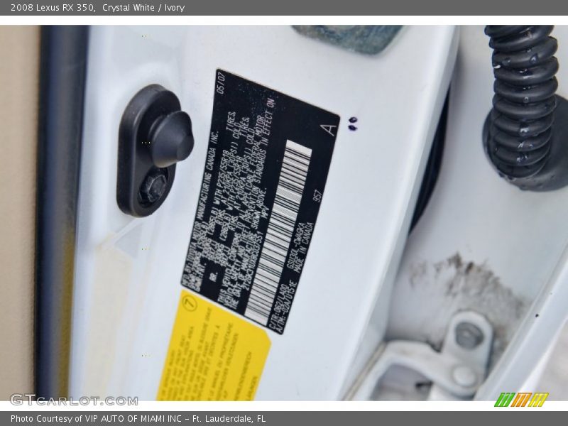 Crystal White / Ivory 2008 Lexus RX 350