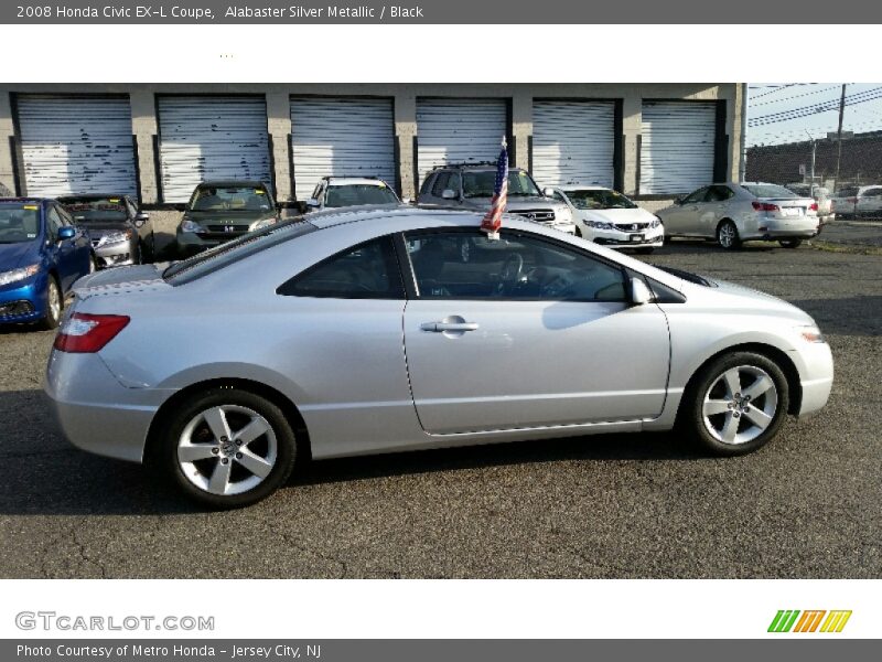 Alabaster Silver Metallic / Black 2008 Honda Civic EX-L Coupe