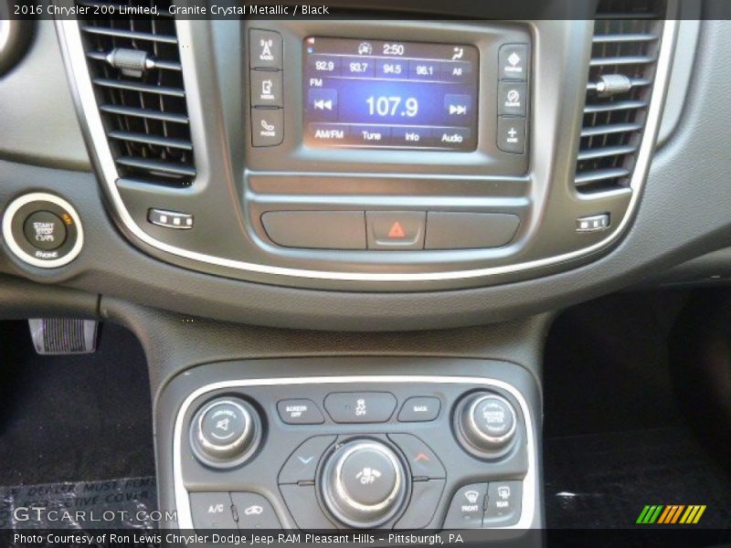 Granite Crystal Metallic / Black 2016 Chrysler 200 Limited