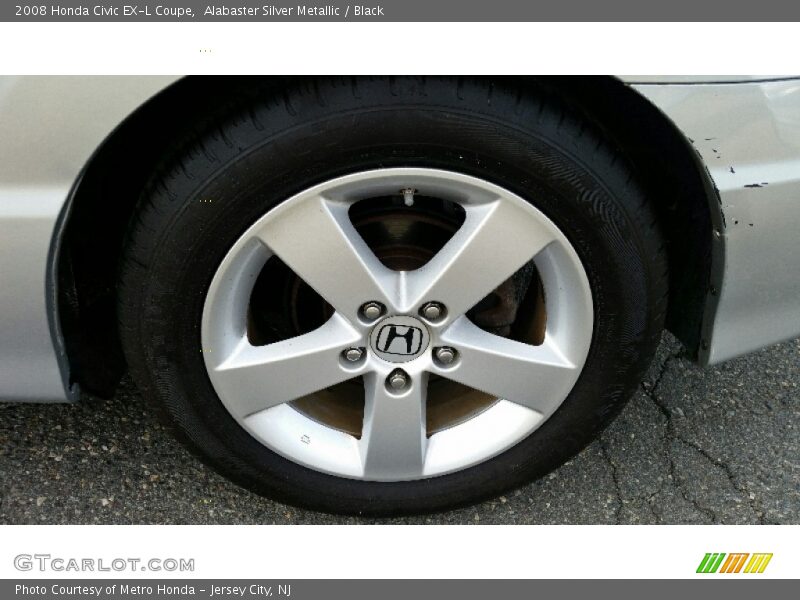 Alabaster Silver Metallic / Black 2008 Honda Civic EX-L Coupe