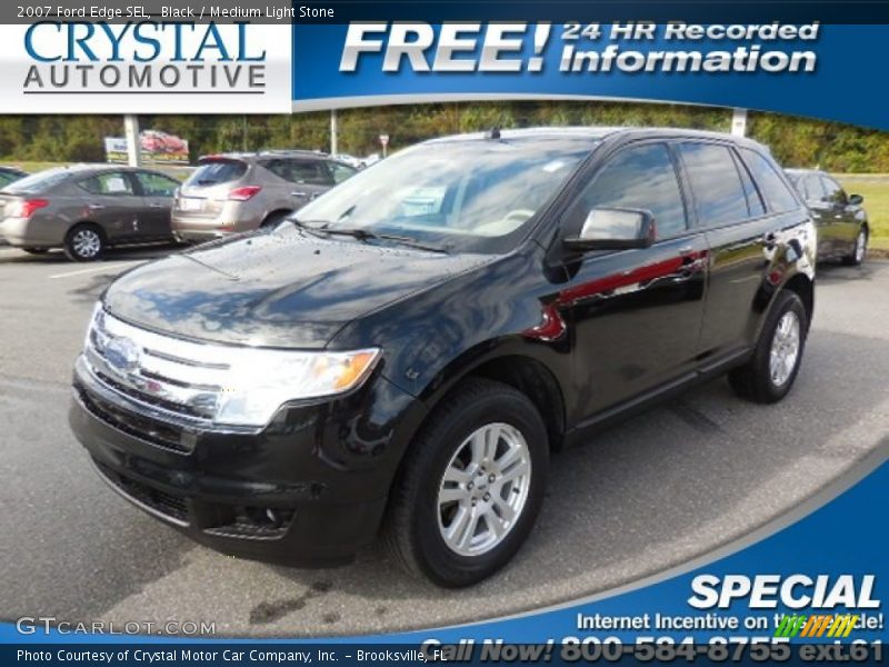 Black / Medium Light Stone 2007 Ford Edge SEL