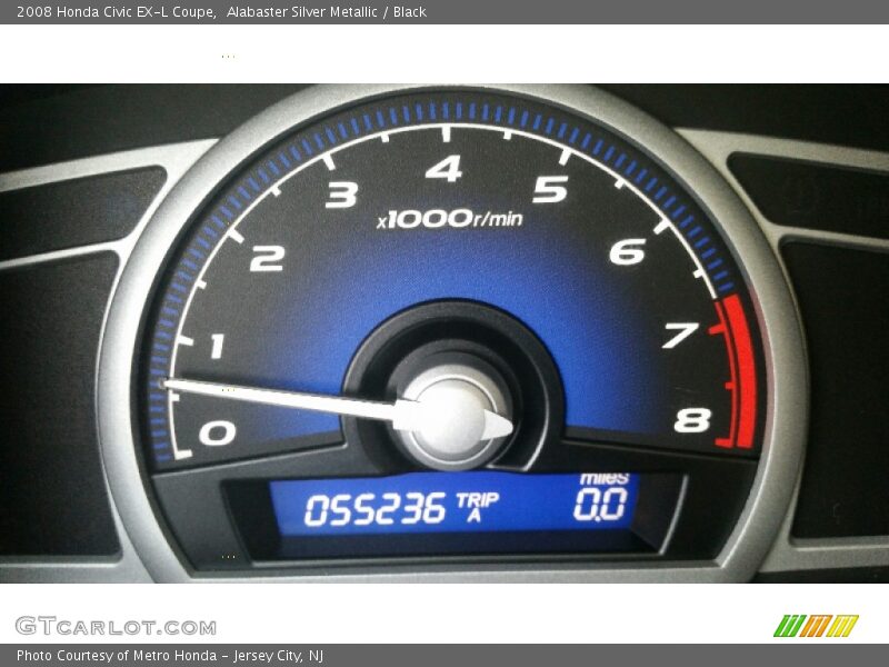 Alabaster Silver Metallic / Black 2008 Honda Civic EX-L Coupe