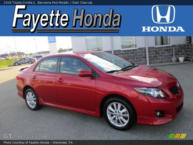 Barcelona Red Metallic / Dark Charcoal 2009 Toyota Corolla S