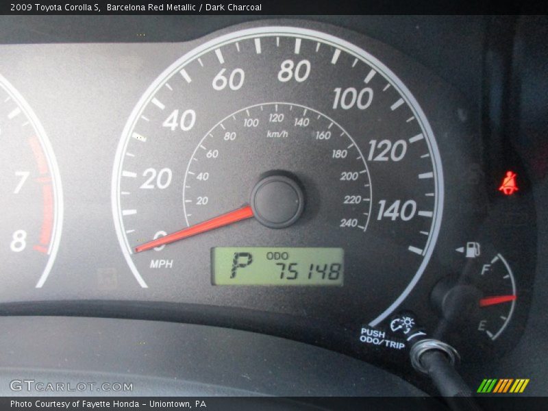 Barcelona Red Metallic / Dark Charcoal 2009 Toyota Corolla S
