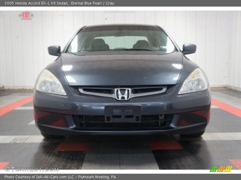 Eternal Blue Pearl / Gray 2005 Honda Accord EX-L V6 Sedan