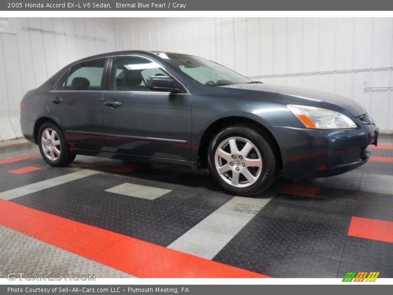 Eternal Blue Pearl / Gray 2005 Honda Accord EX-L V6 Sedan