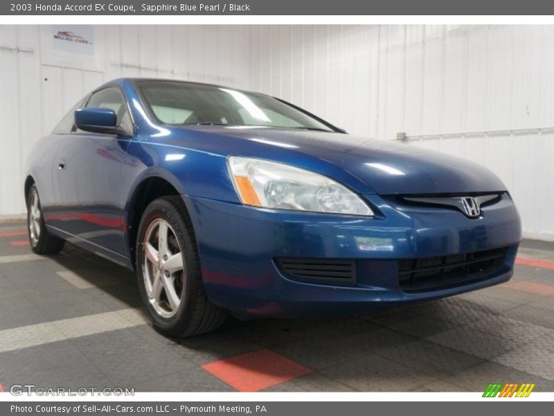 Sapphire Blue Pearl / Black 2003 Honda Accord EX Coupe