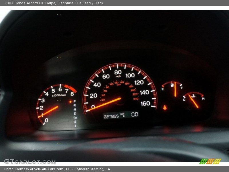 Sapphire Blue Pearl / Black 2003 Honda Accord EX Coupe