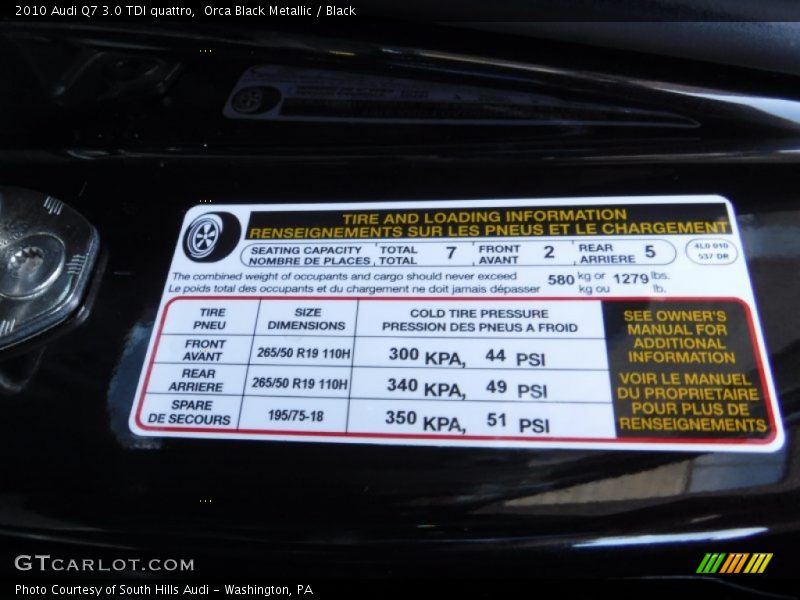 Orca Black Metallic / Black 2010 Audi Q7 3.0 TDI quattro