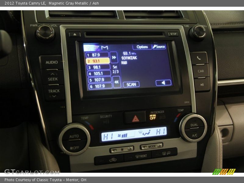 Magnetic Gray Metallic / Ash 2012 Toyota Camry LE