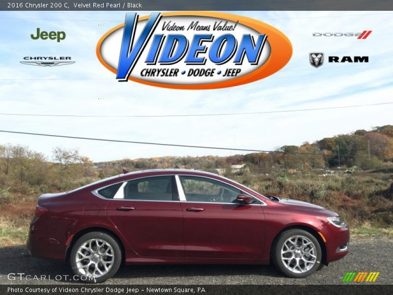 Velvet Red Pearl / Black 2016 Chrysler 200 C