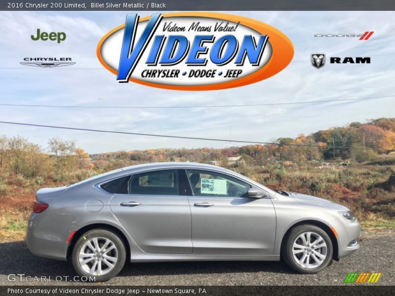 Billet Silver Metallic / Black 2016 Chrysler 200 Limited
