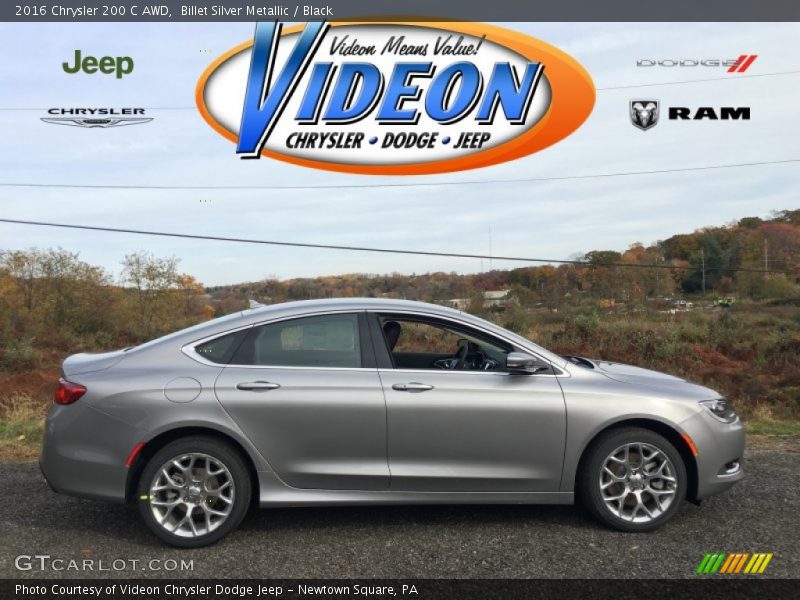 Billet Silver Metallic / Black 2016 Chrysler 200 C AWD