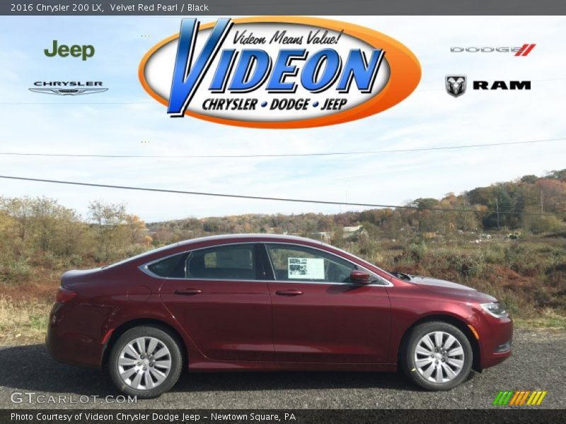 Velvet Red Pearl / Black 2016 Chrysler 200 LX