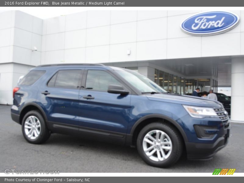 Blue Jeans Metallic / Medium Light Camel 2016 Ford Explorer FWD