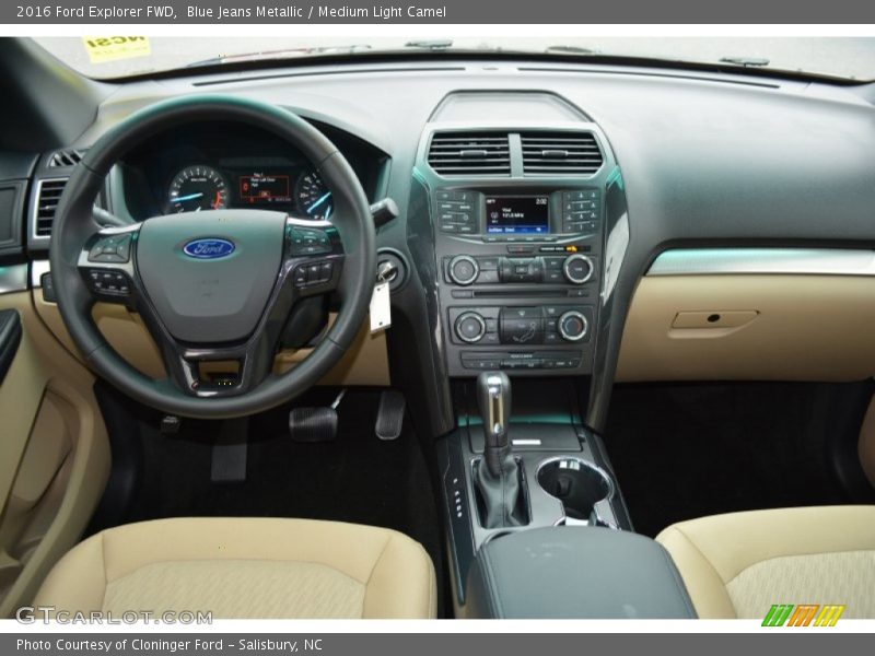 Blue Jeans Metallic / Medium Light Camel 2016 Ford Explorer FWD