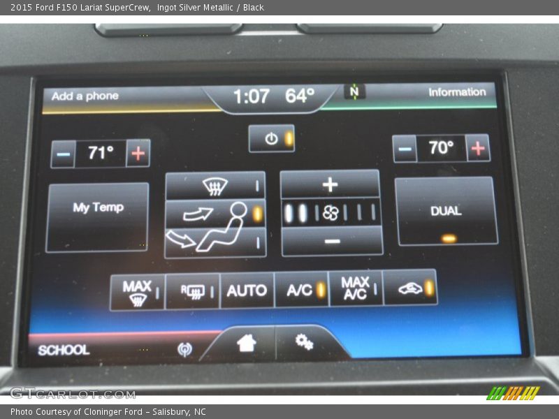 Ingot Silver Metallic / Black 2015 Ford F150 Lariat SuperCrew