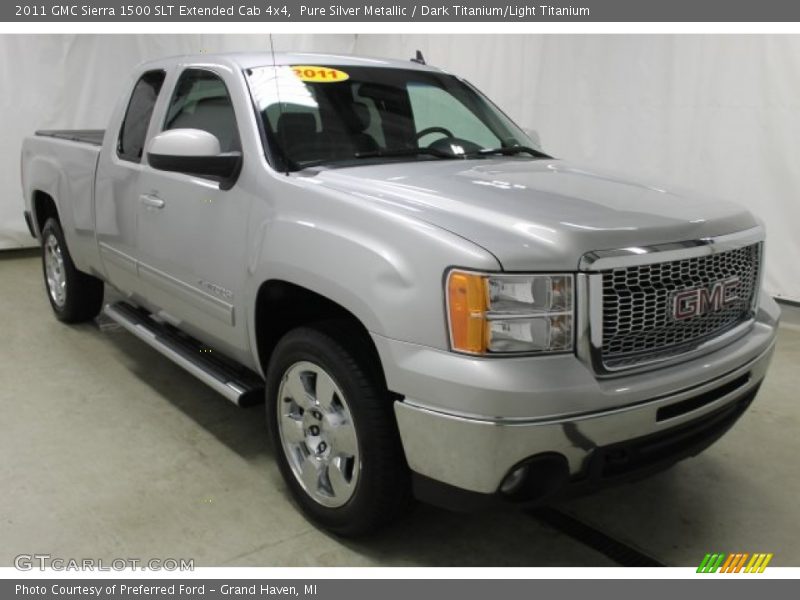 Pure Silver Metallic / Dark Titanium/Light Titanium 2011 GMC Sierra 1500 SLT Extended Cab 4x4