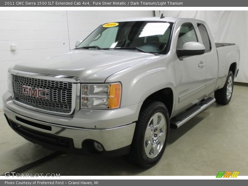 Pure Silver Metallic / Dark Titanium/Light Titanium 2011 GMC Sierra 1500 SLT Extended Cab 4x4