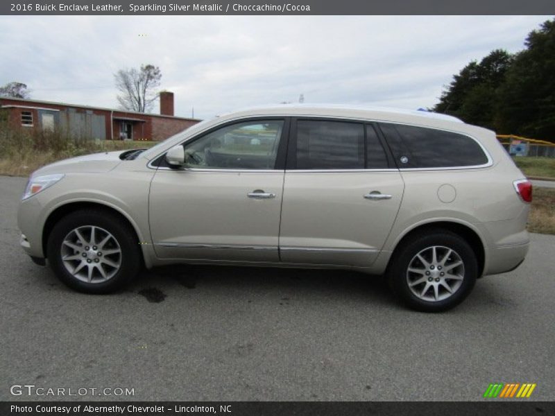 Sparkling Silver Metallic / Choccachino/Cocoa 2016 Buick Enclave Leather
